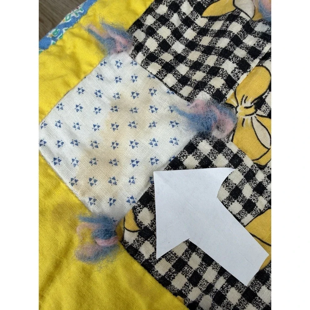 Handmade Plus Quilt Feed Sack Fabrics Hand Tied 72 x 87.5